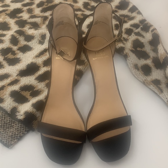 Material Girl Black Suede Heels - Picture 4 of 9